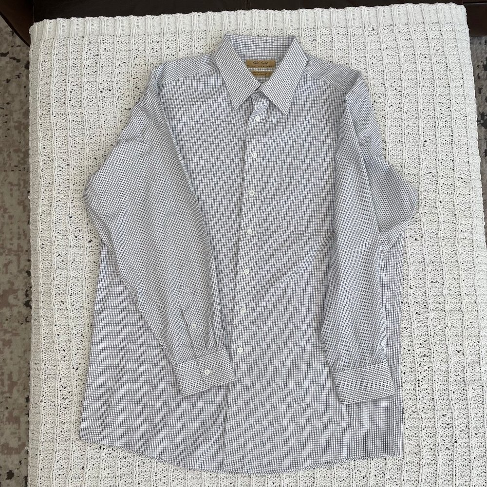 ROUNDTREE & YOURKE MEN'S DRESS SHIRT - BLACK & WHITE